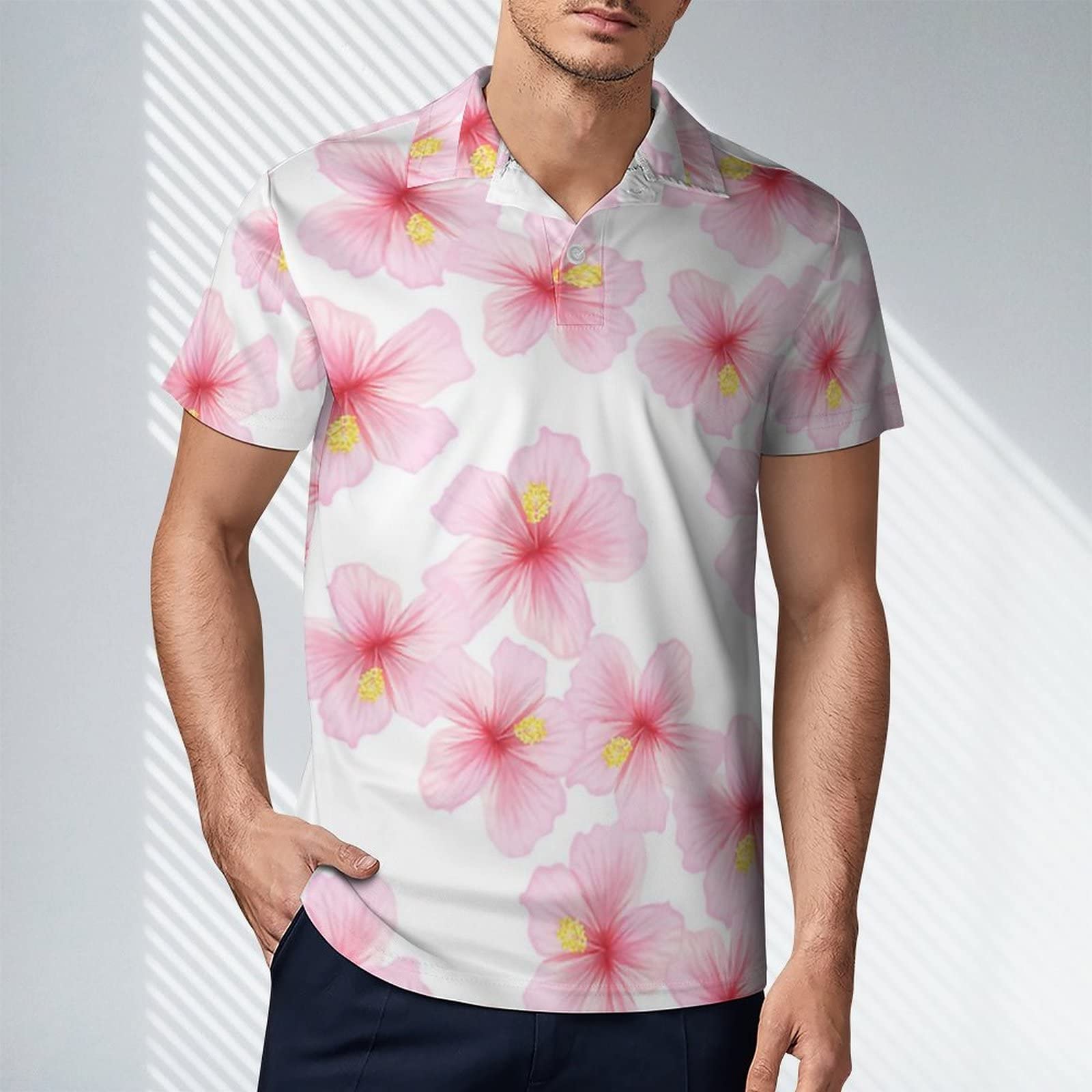 Amazon.co.jp: ポロシャツ ピンクの春の桜 シャツ メンズ 半袖 Polo